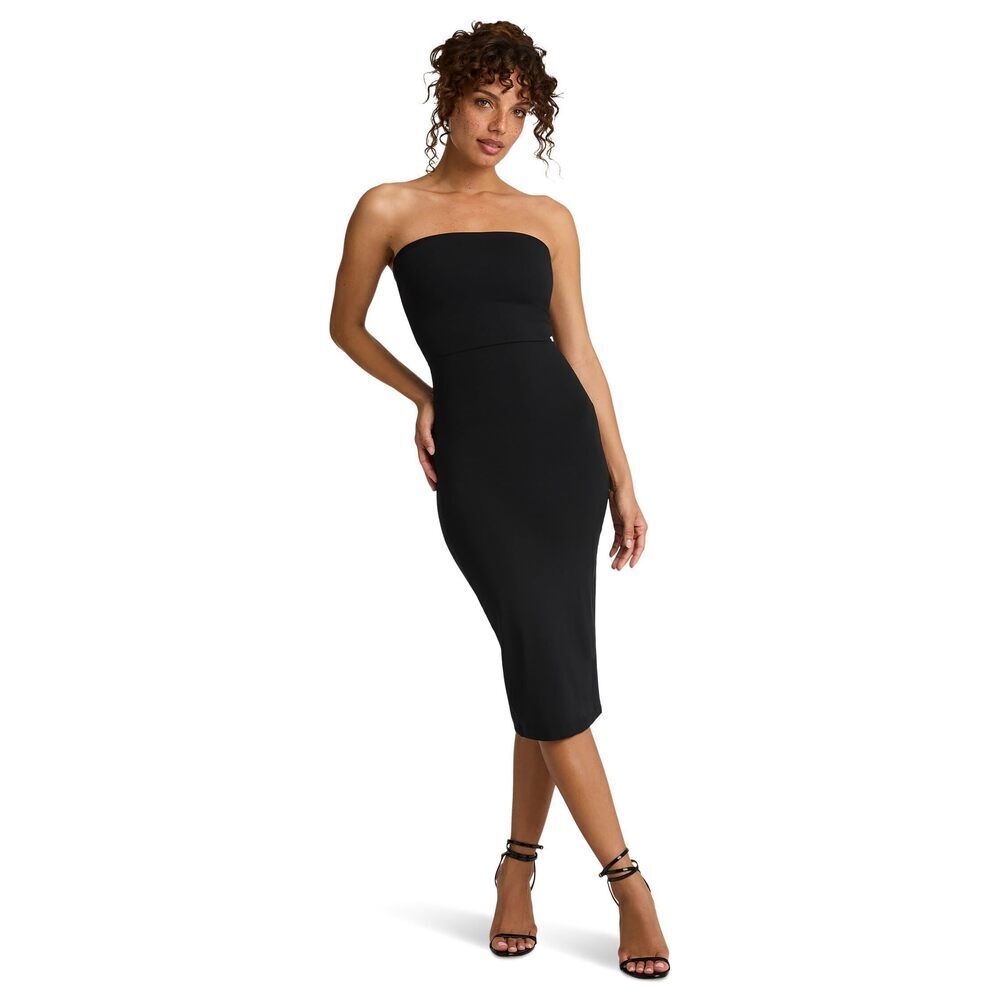 Commando Butter Luxe Strapless Midi Dress Black Medium New
